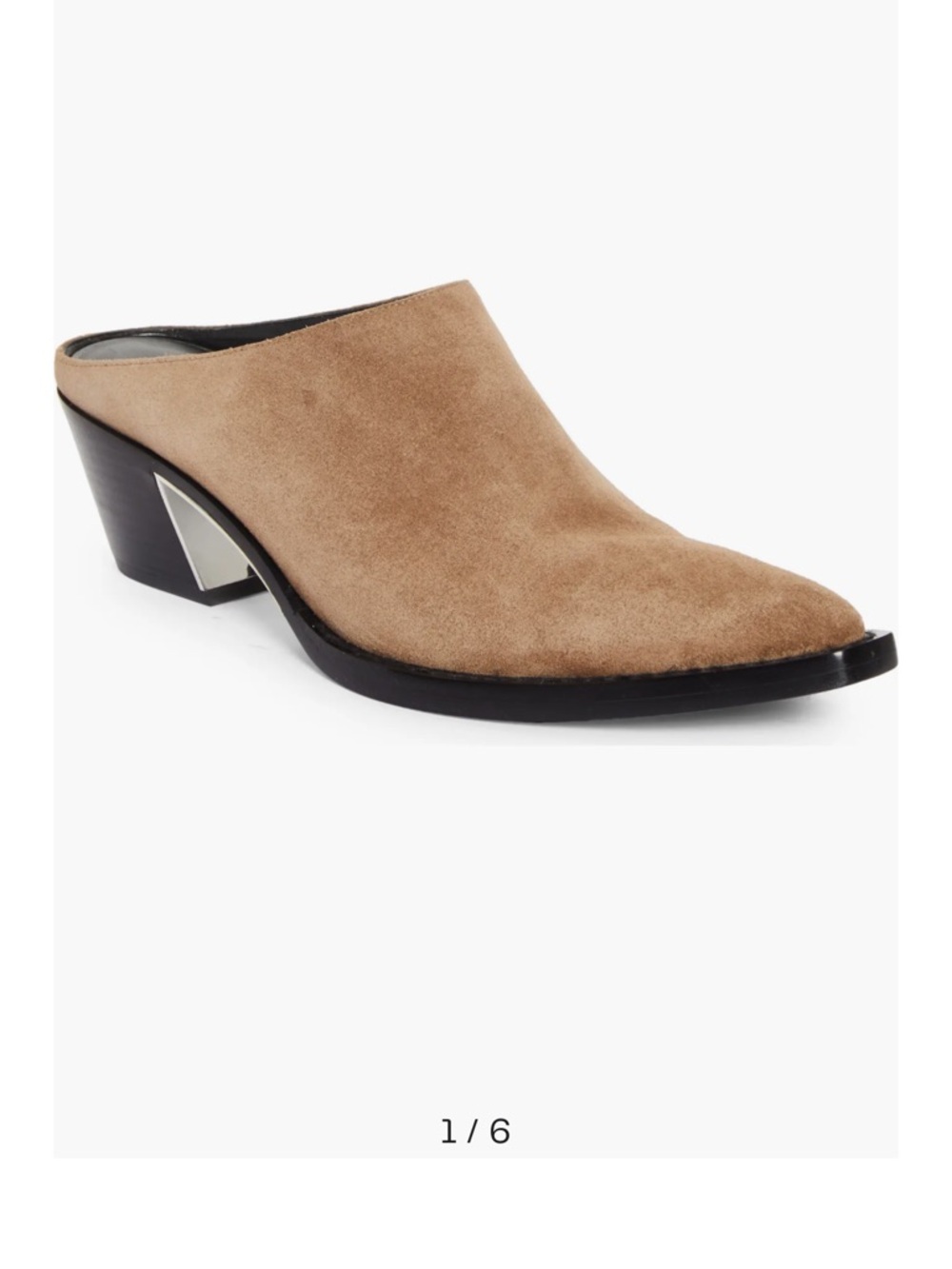 3.1 Phillip Lim Tan Suede Slip-On Mule with Sculpted Heel